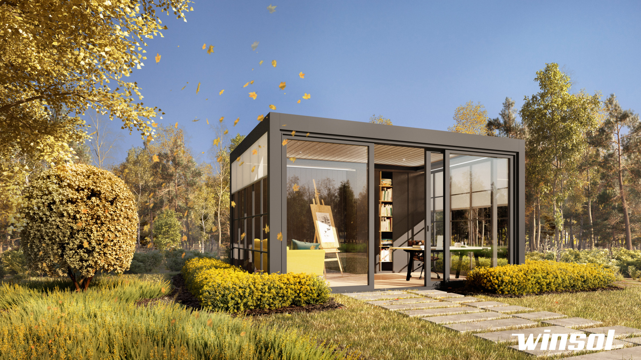 Winsol_Pergola SO! Cocoon_OutdoorOffice_EXT_autumn_laptop